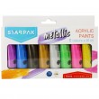 Akrila krāsas komplekts 8x25ml, Metallic 